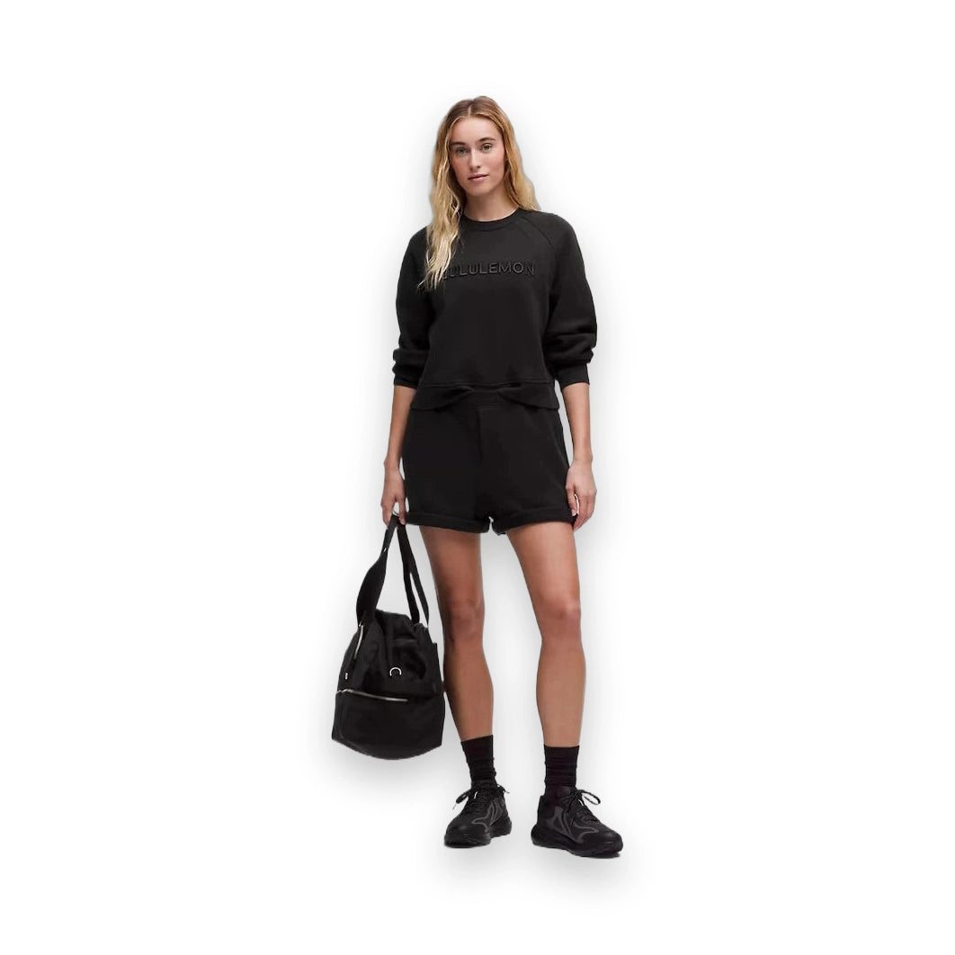 LuluLemon Hoodie-Scuba Oversized Pullover Wordmark-Colour Black 