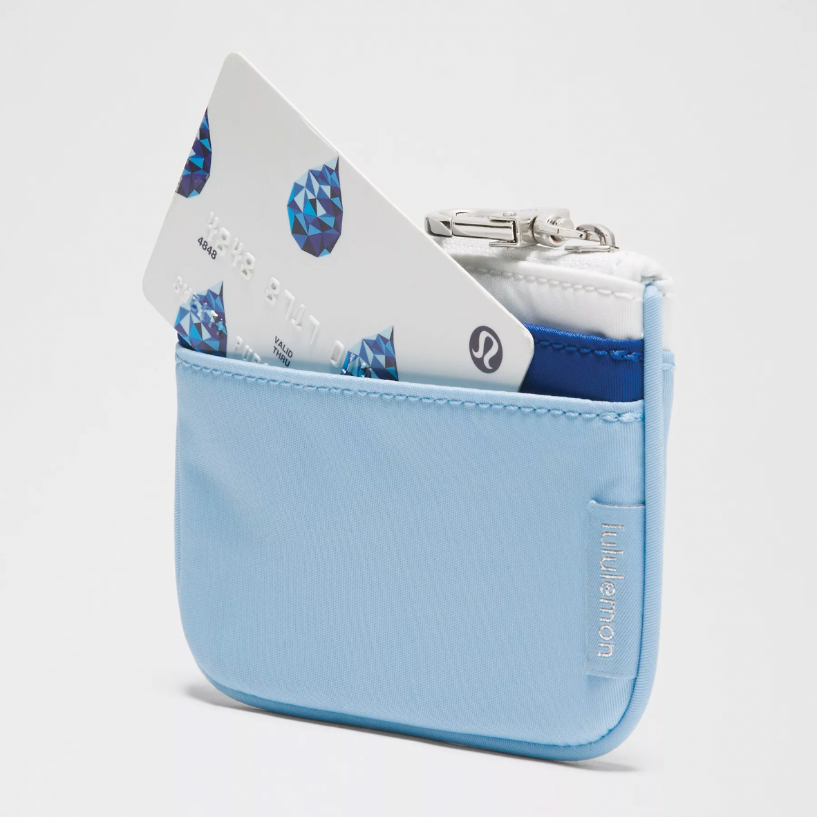 Lululemon Clippable Card Holder - Dreamy Blue/Polo Pastel/Silver