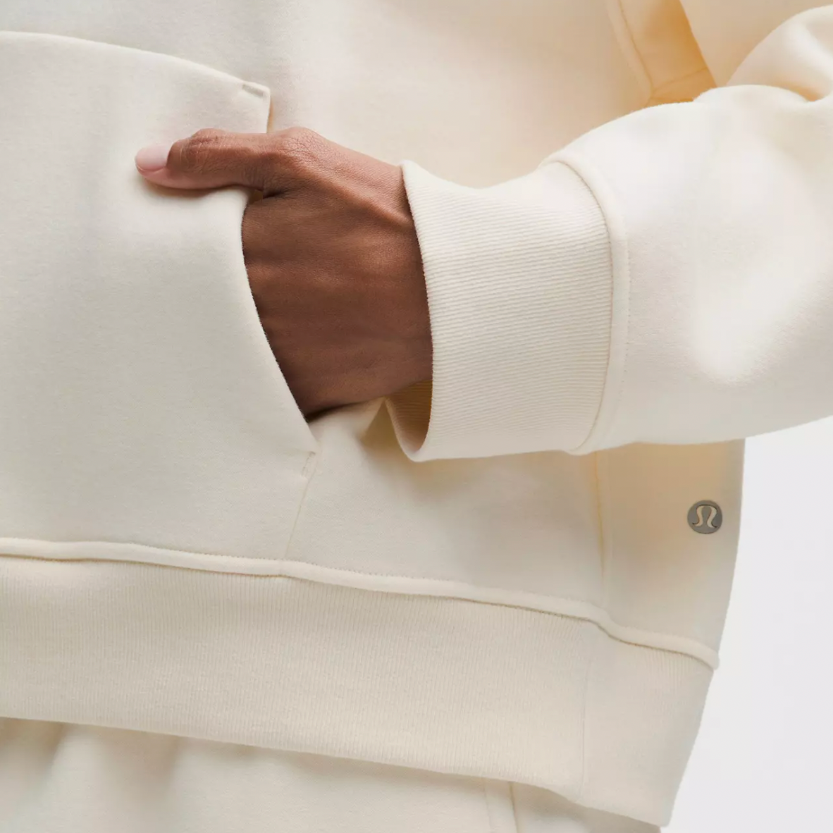 Lululemon Women's Steady State SuperLoft Hoodie Wider Cuff - Coconut Ivory