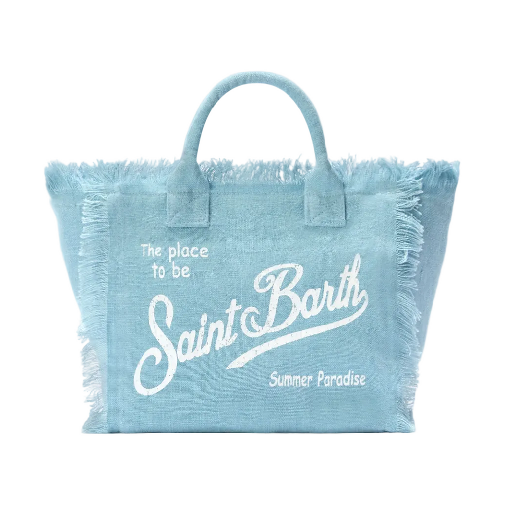 MC2 Saint Barth Light blue solid color linen Colette bag