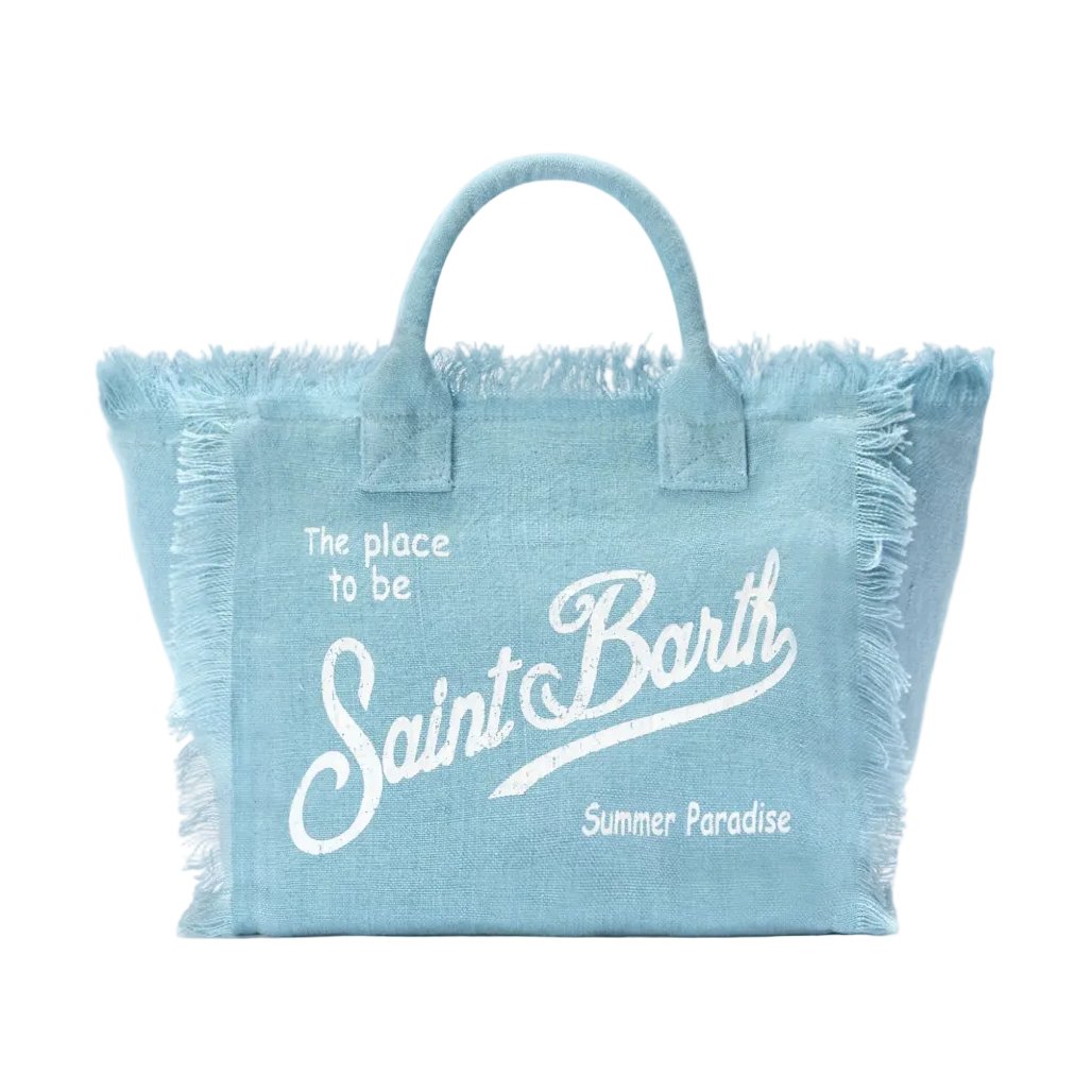 MC2 Saint Barth Light blue solid color linen Colette bag