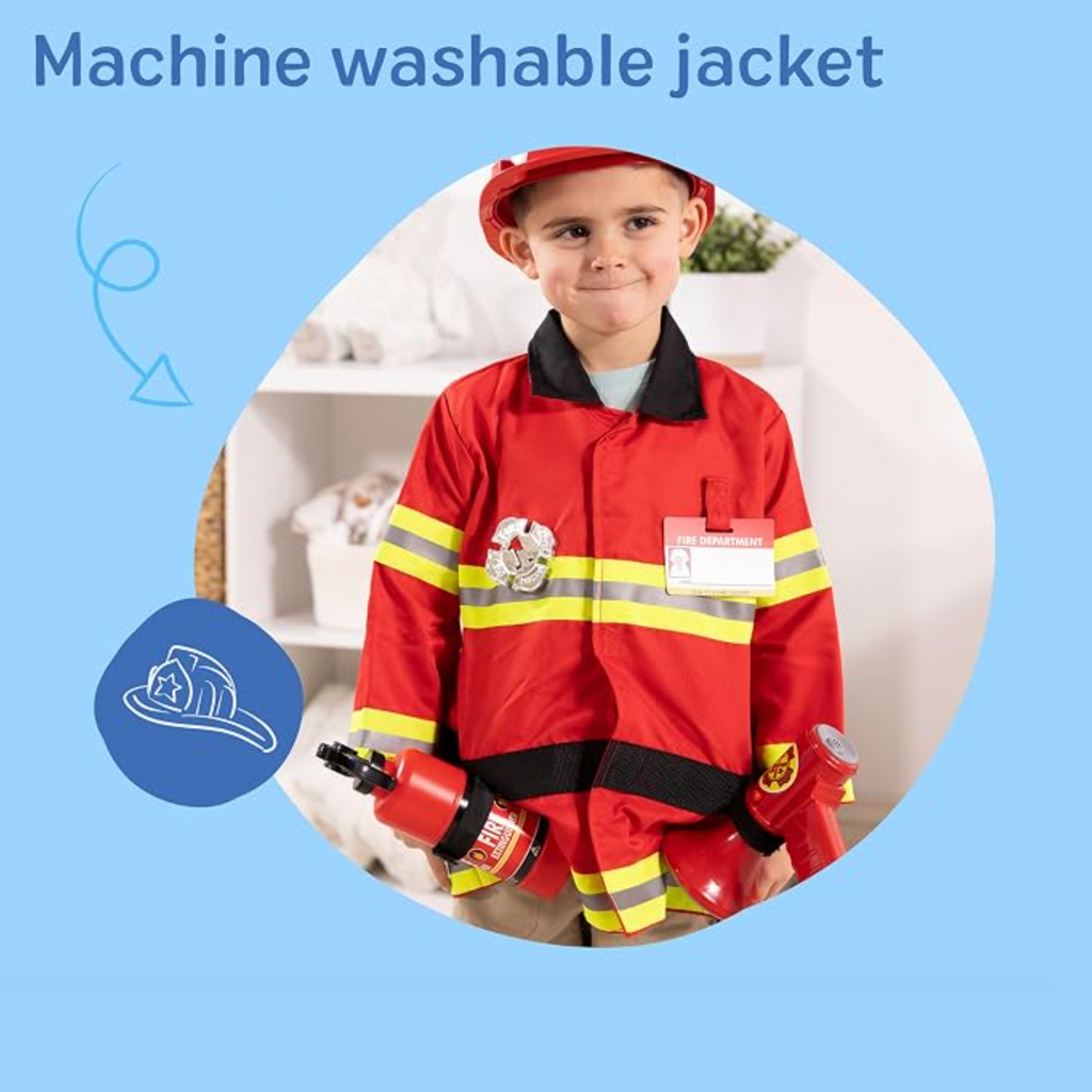 Melissa Doug Fire Chief Role Play Costume 3-6