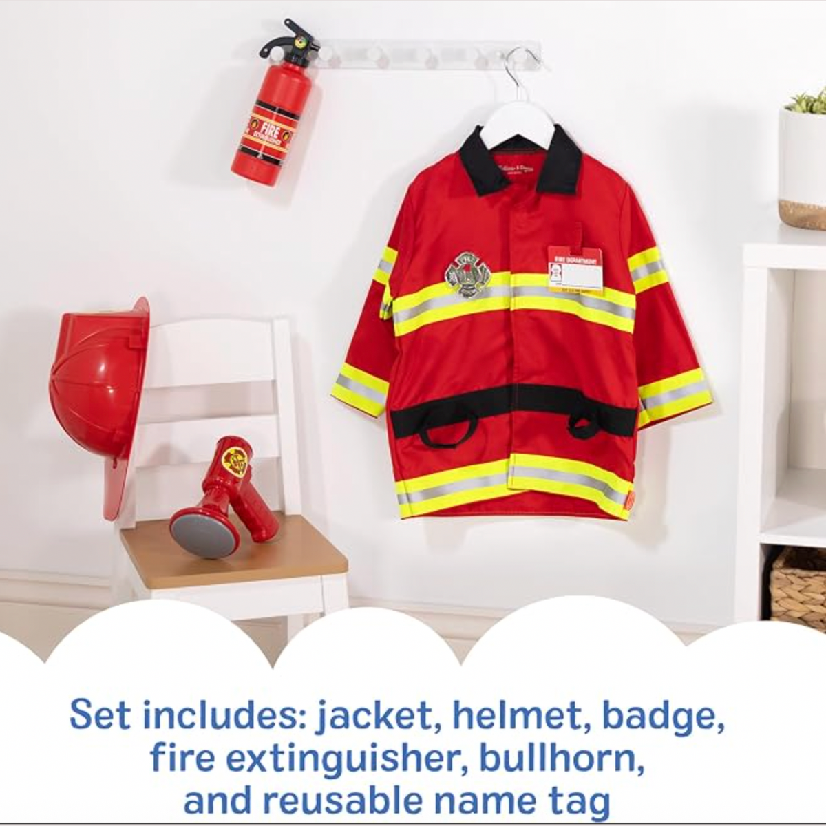 Melissa Doug Fire Chief Role Play Costume 3-6