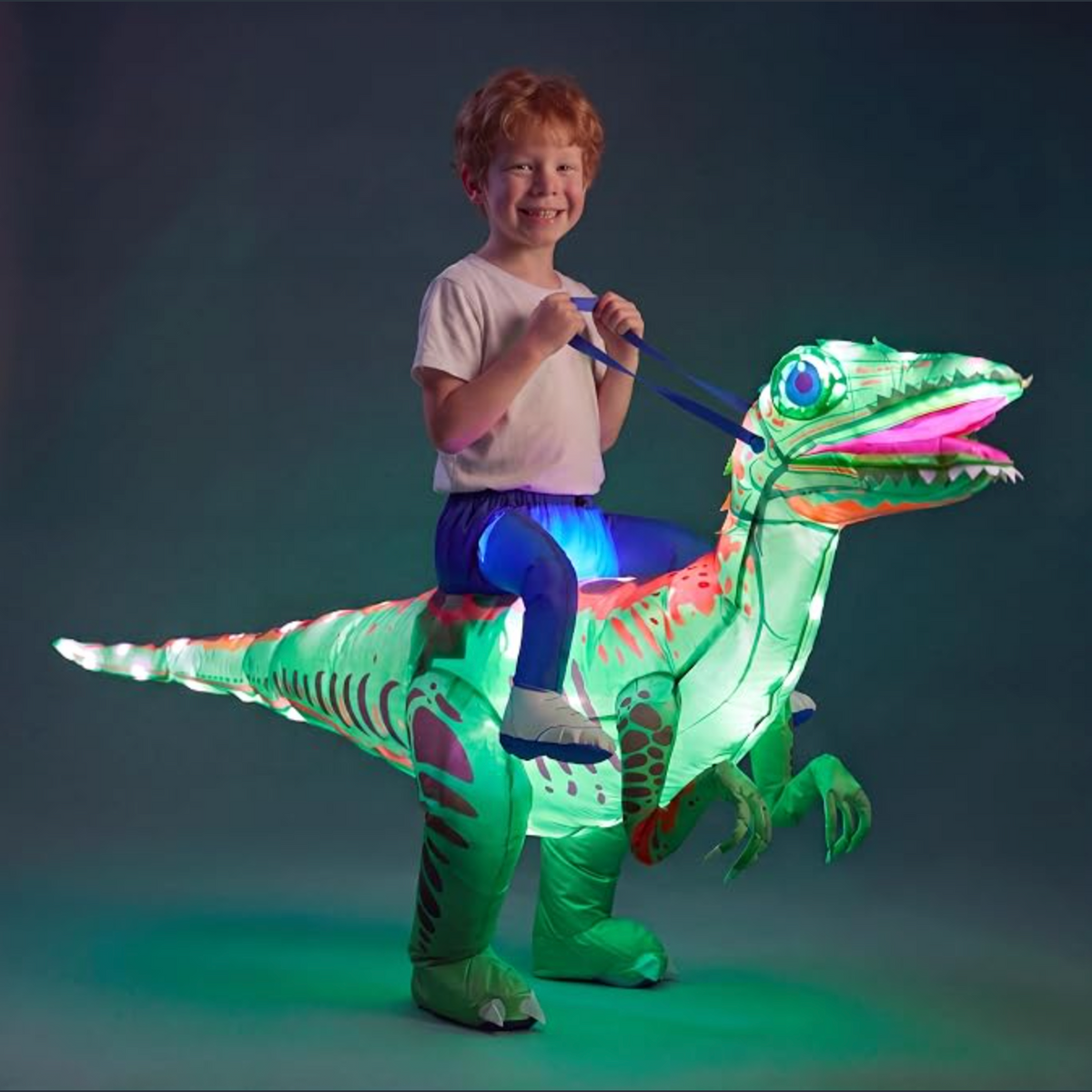 Minetom Halloween Light-Up Inflatable Dinosaur Costume 4-8