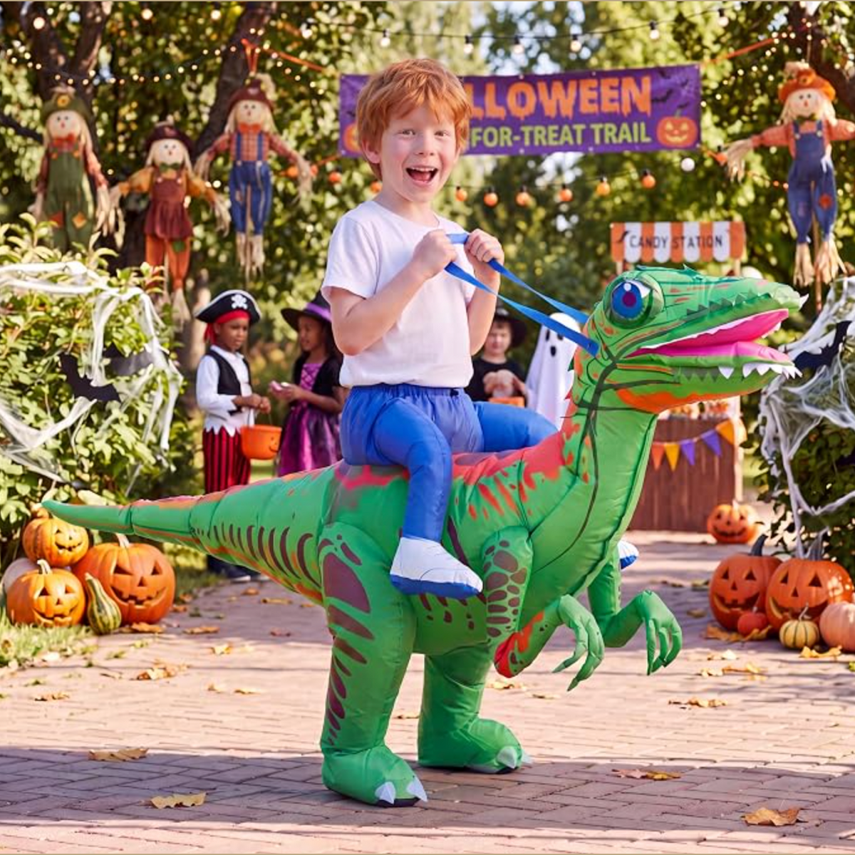 Minetom Halloween Light-Up Inflatable Dinosaur Costume 4-8