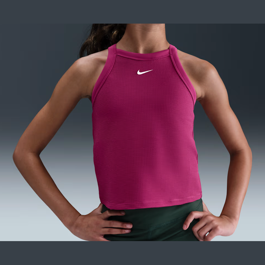 Nike Girls high-neck tank top - Sweet Beetroot/White 