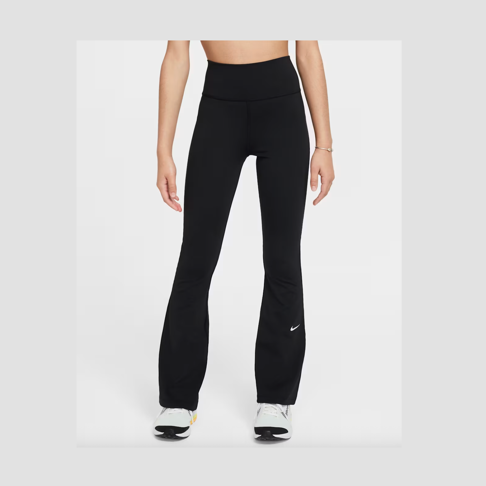 Nike One Girls' Dri-FIT Flared Leggings - Black 