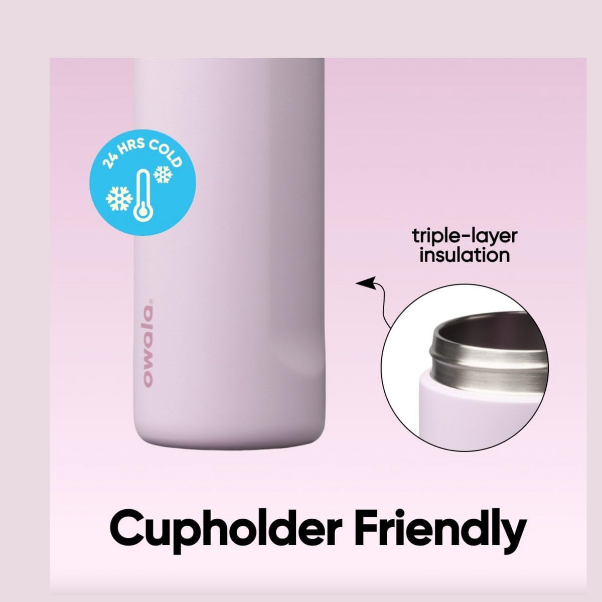 Owala FreeSip Stainless Steel Water Bottle 24 oz - Lilac You A lot