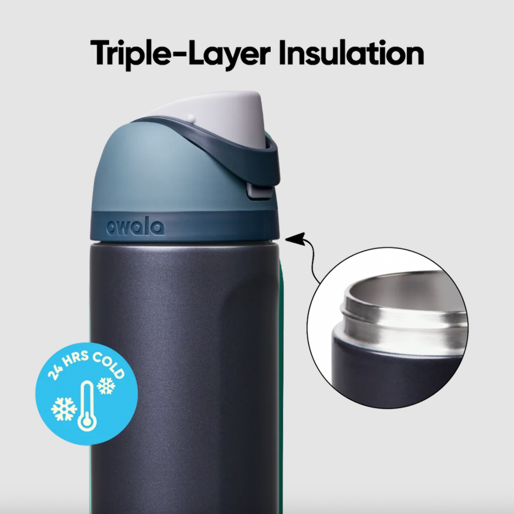 Owala FreeSip Stainless Steel Water Bottle 24 oz - Blue Steel