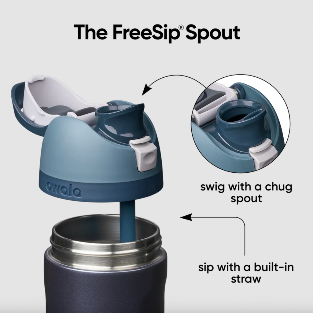 Owala FreeSip Stainless Steel Water Bottle 24 oz - Blue Steel
