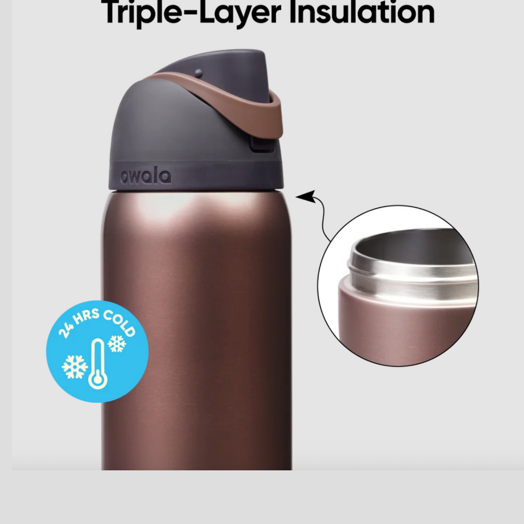Owala FreeSip Stainless Steel Water Bottle 32 oz - Desert Smoke