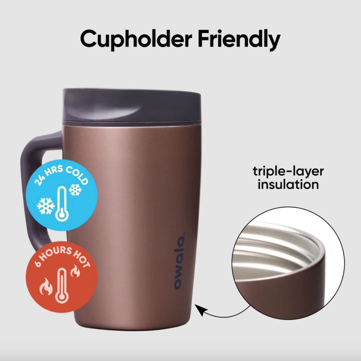 Owala SmoothSip® Slider with Handle 12 oz - Desert Smoke