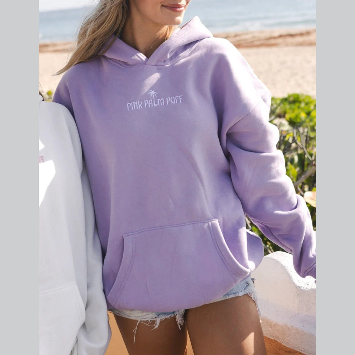 PINK PALM PUFF-Classic Puff Hoodie in Orchid 