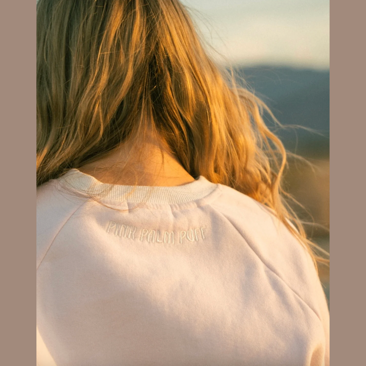 Pink Palm Puff “Daydream” Classic Crew - Angel Pink