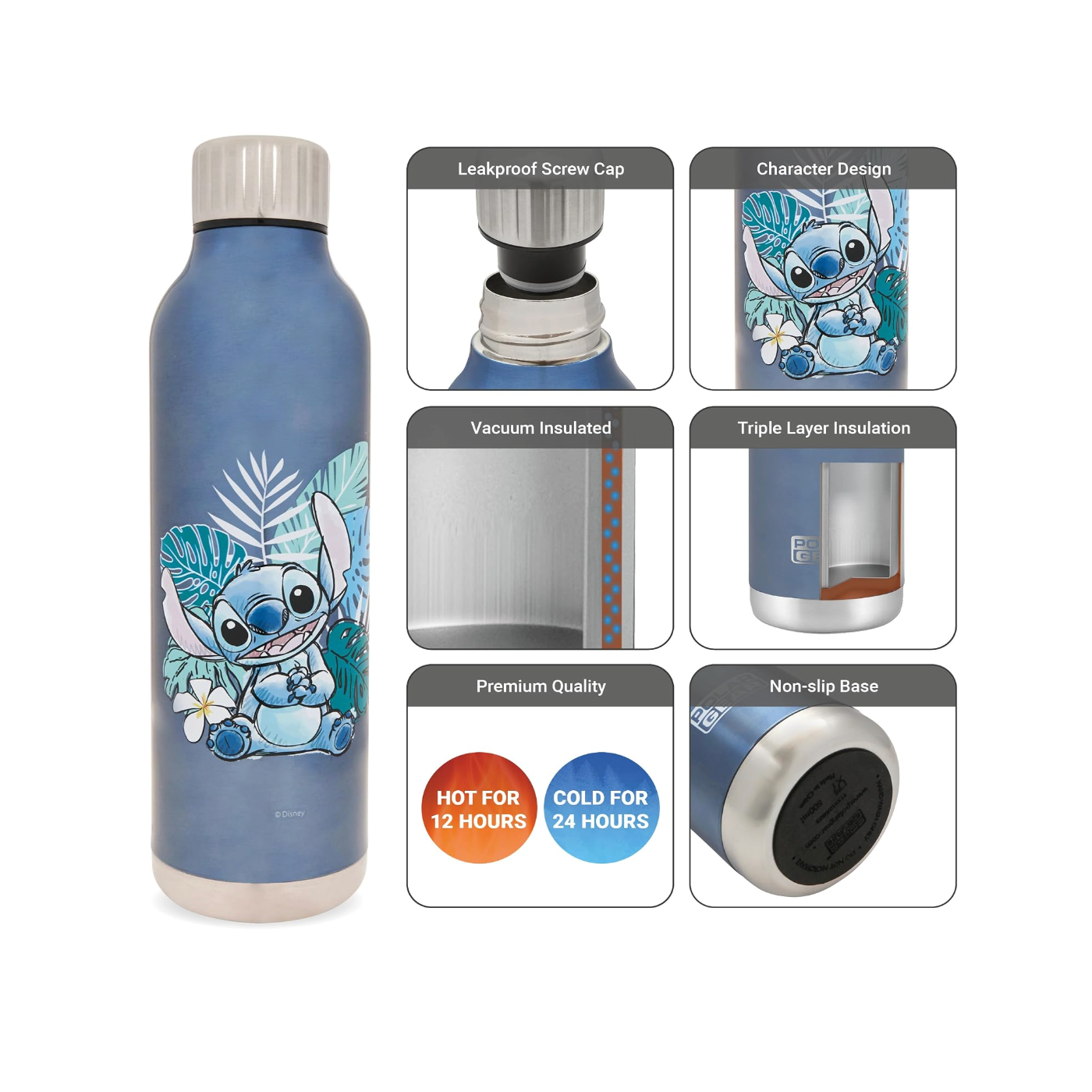 Polar Gear Stainless Steel Water Bottle 500 ml - Stitch 