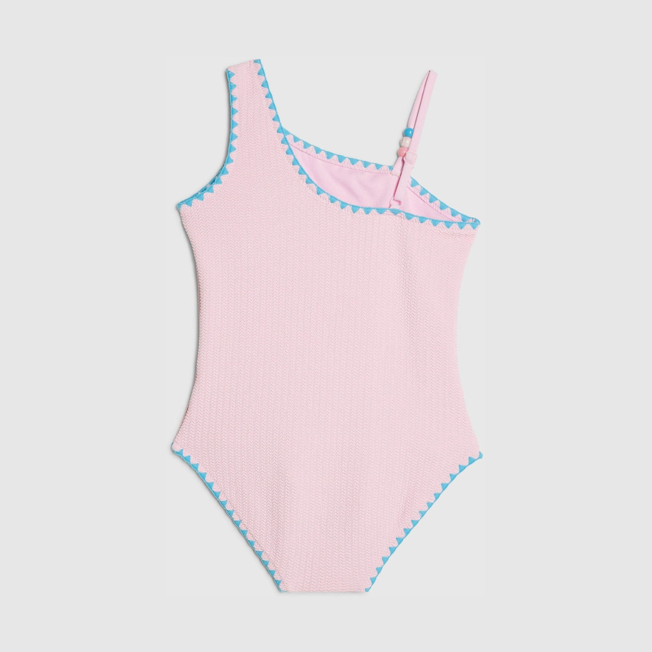 River Island Pink Sequin Shell Aysmmetric Swimsuit 