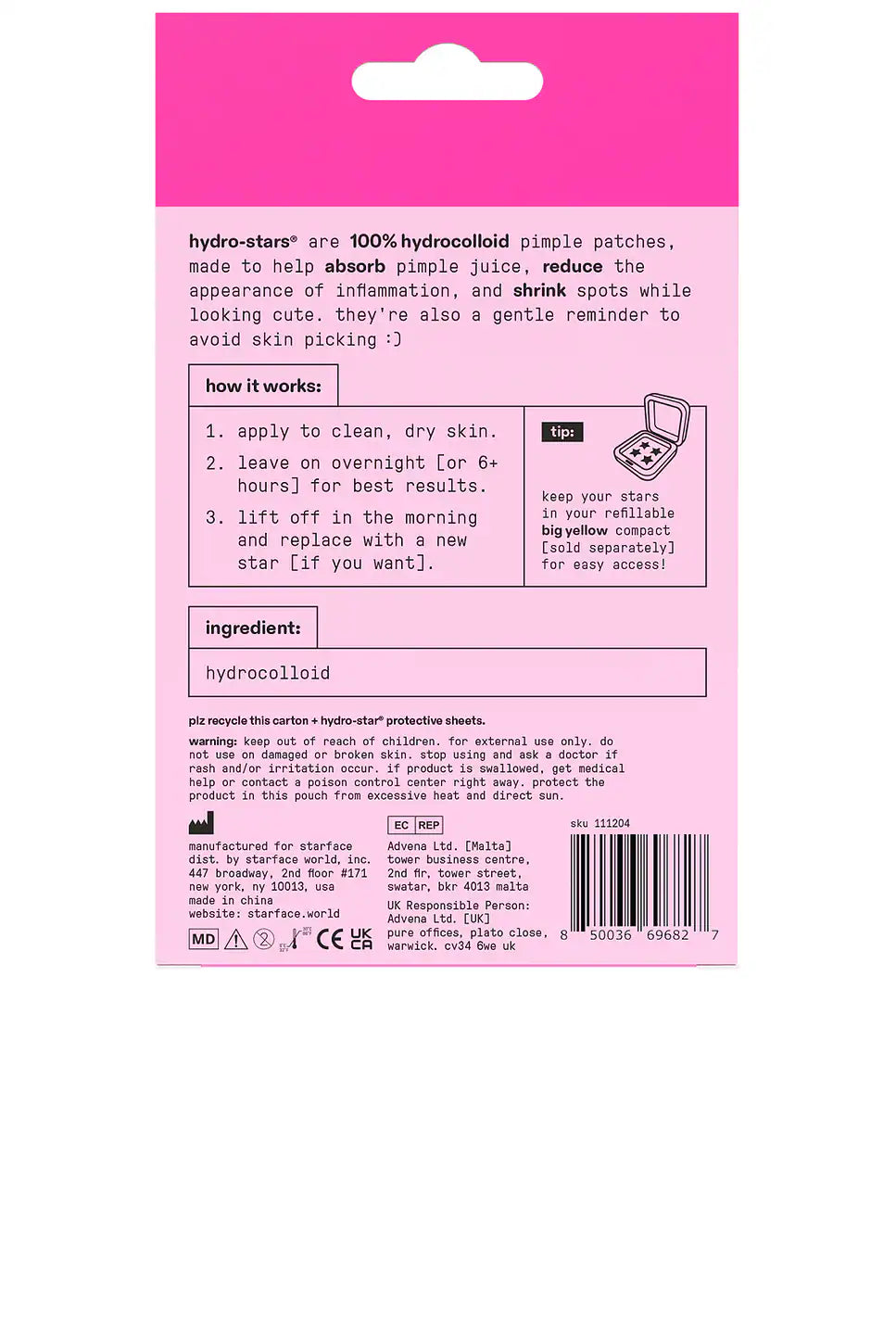 Starface Hydro-Star Pink Pimple Patches
