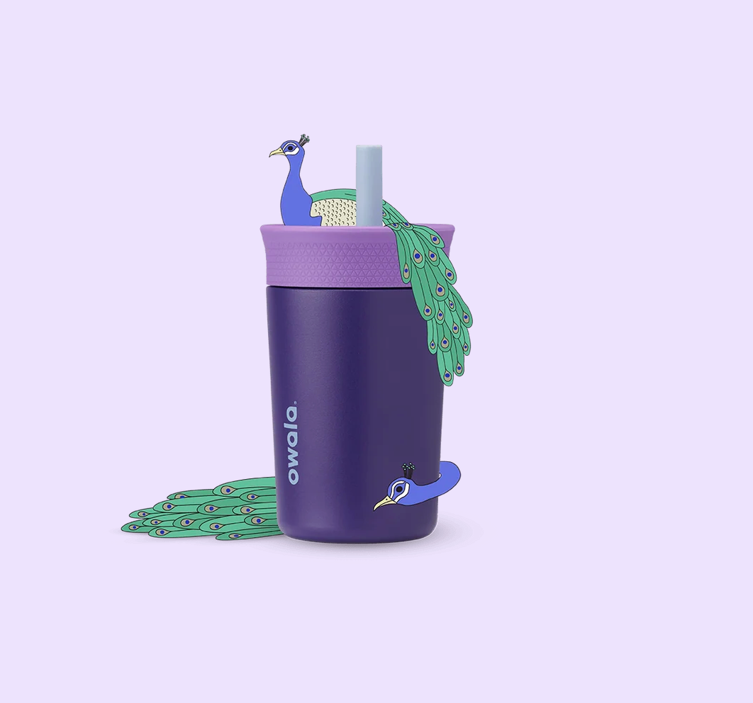 Kids Tumbler Stainless Steel 12 OZ. - Peacock Palace