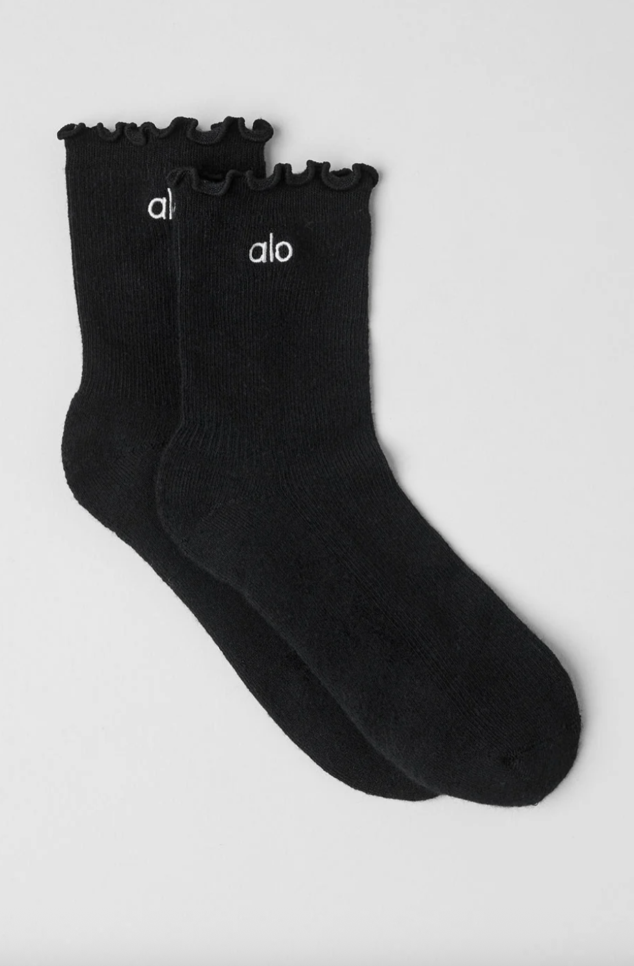 ALO Women's Lettuce Edge Sock - Black
