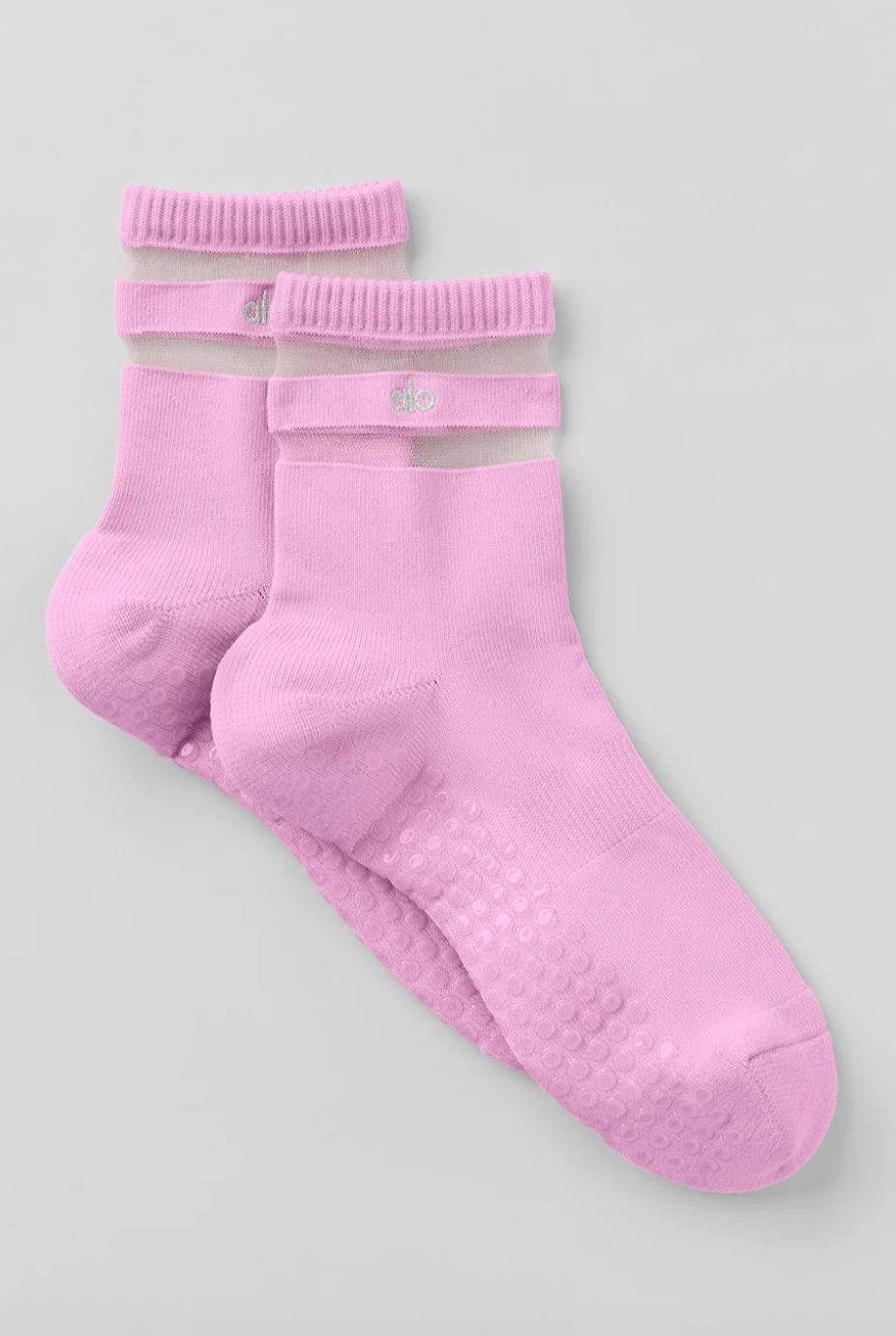 ALO Women's Pulse Grip Sock - Candy Heart Pink