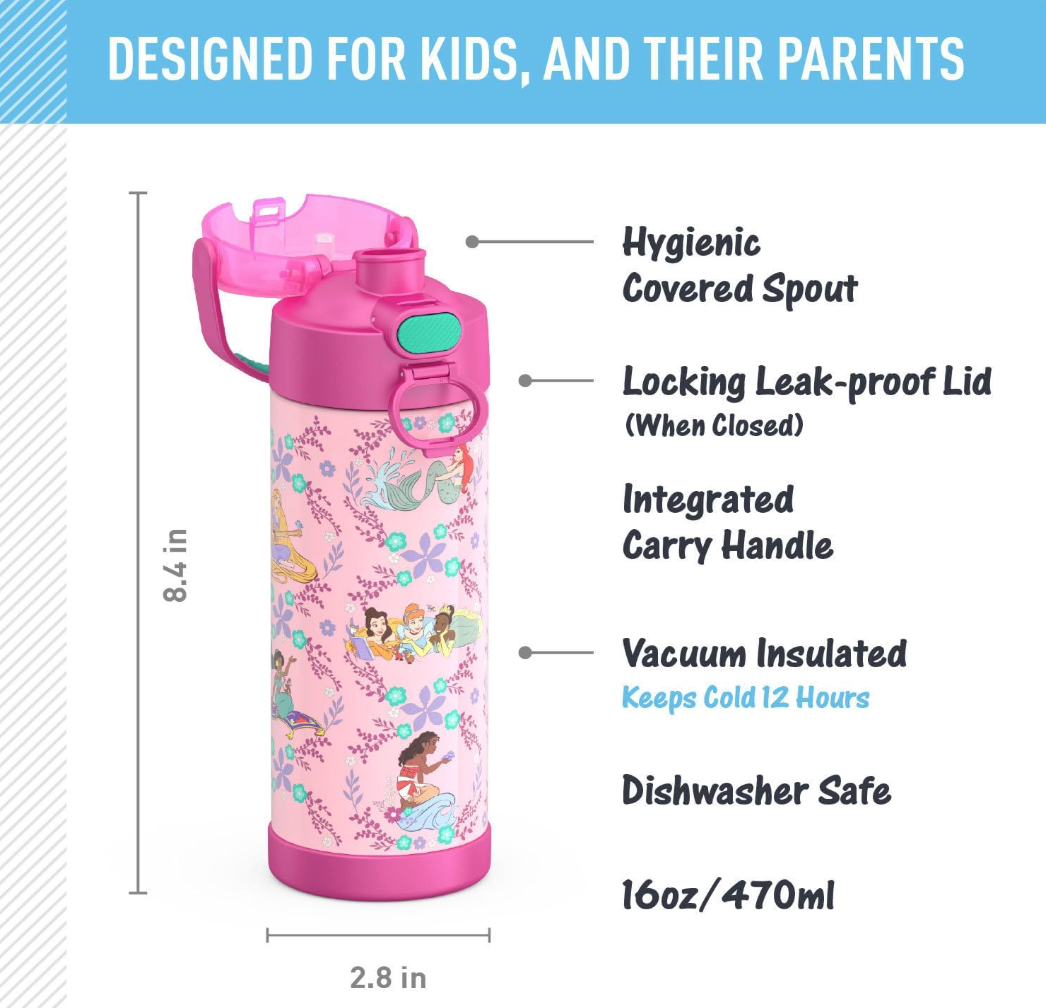 THERMOS FUNTAINER Water Bottle with Spout 16 oz. - Princess
