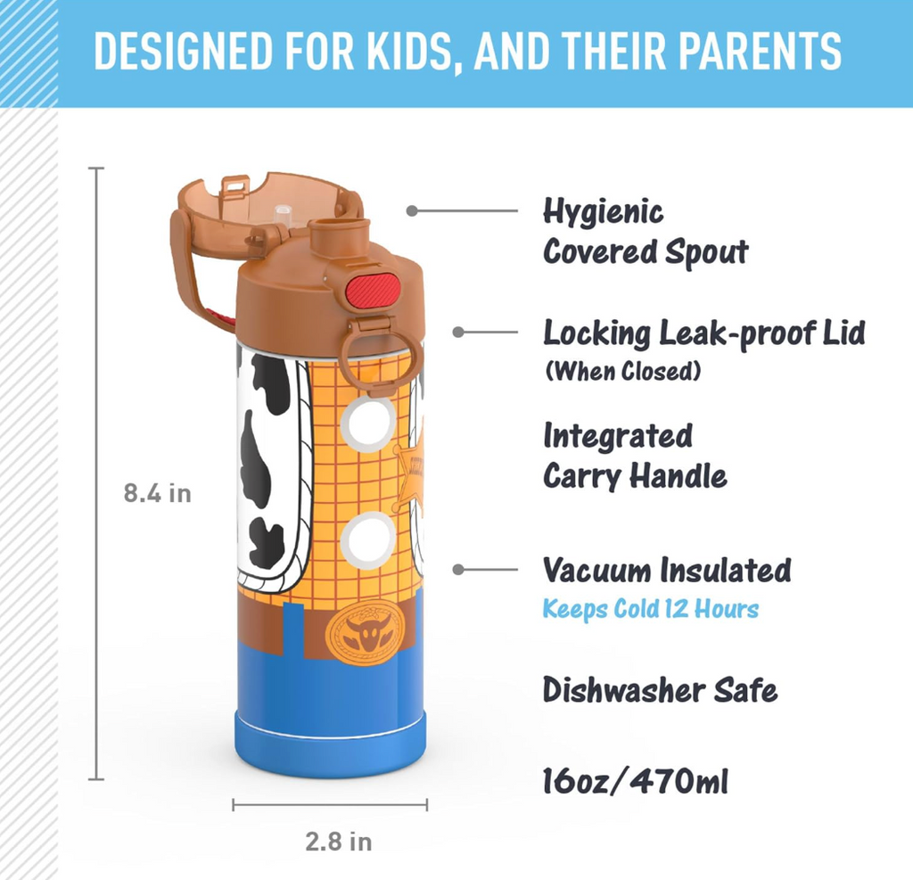 THERMOS FUNTAINER Water Bottle with Spout 16 oz. - Toy Story Woody