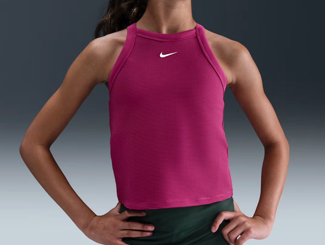 Nike Girls high-neck tank top - Sweet Beetroot/White