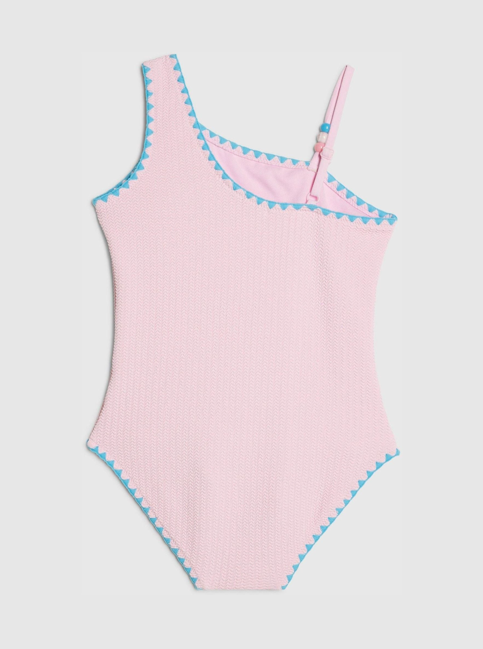 River Island Pink Sequin Shell Aysmmetric Swimsuit