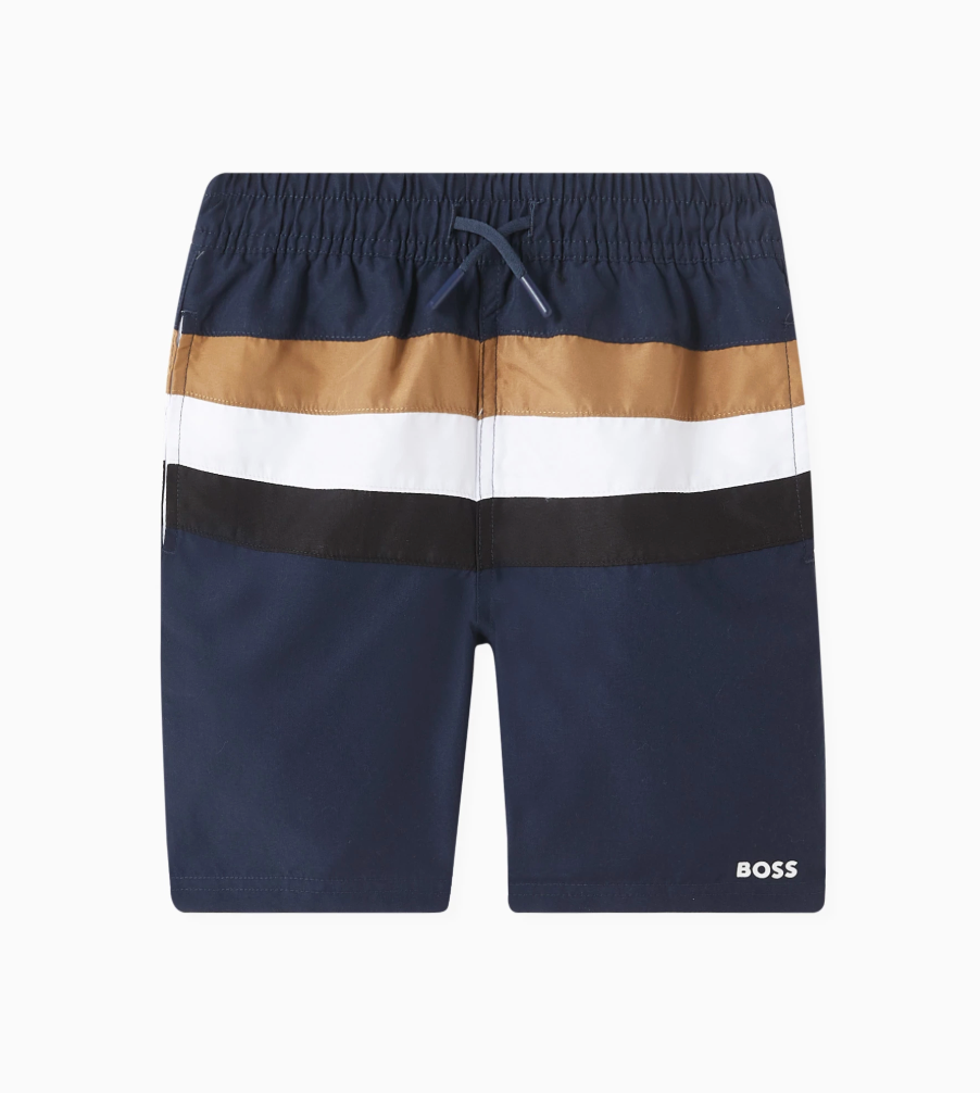 BOSS Kidswear Striped Surfer Shorts