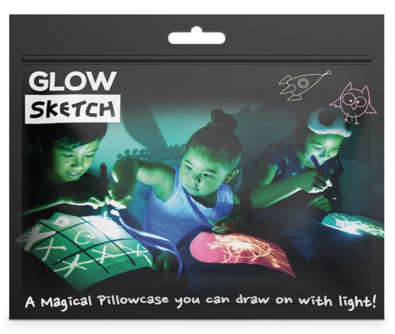 Illuminated Apparel Glow Sketch Interactive Glow In The Dark Pillow Case (Dream Cloud)