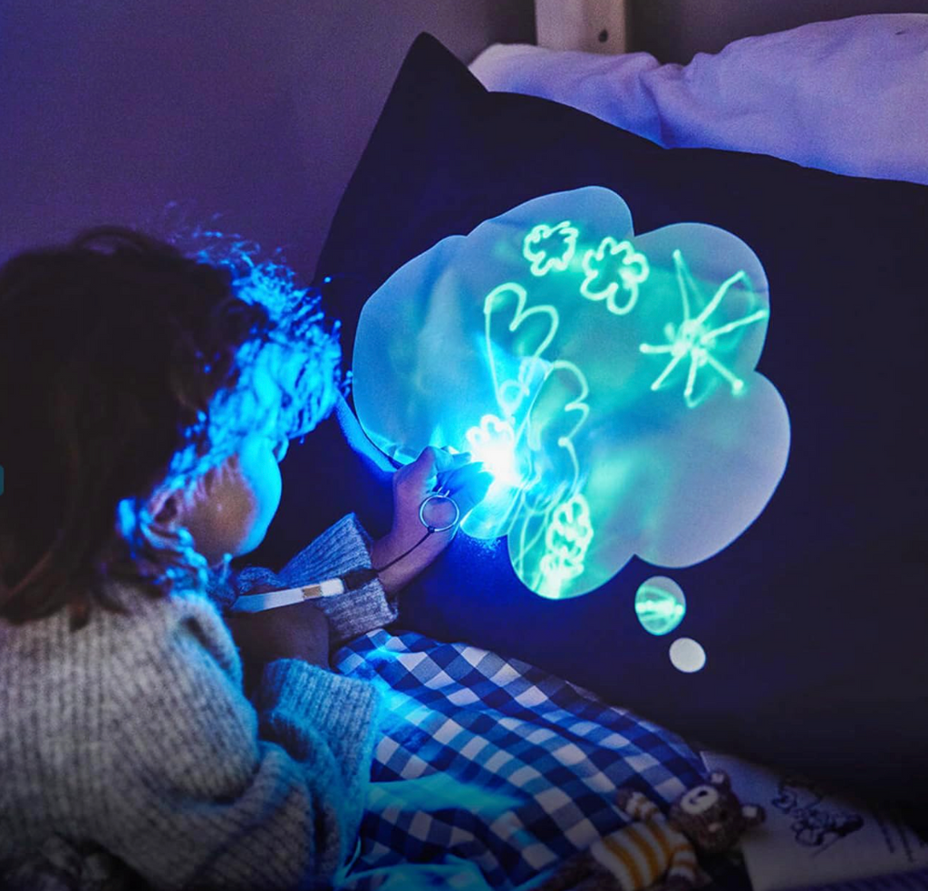 Illuminated Apparel Glow Sketch Interactive Glow In The Dark Pillow Case (Dream Cloud)