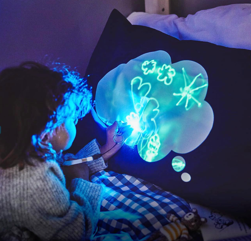Illuminated Apparel Glow Sketch Interactive Glow In The Dark Pillow Case (Dream Cloud)