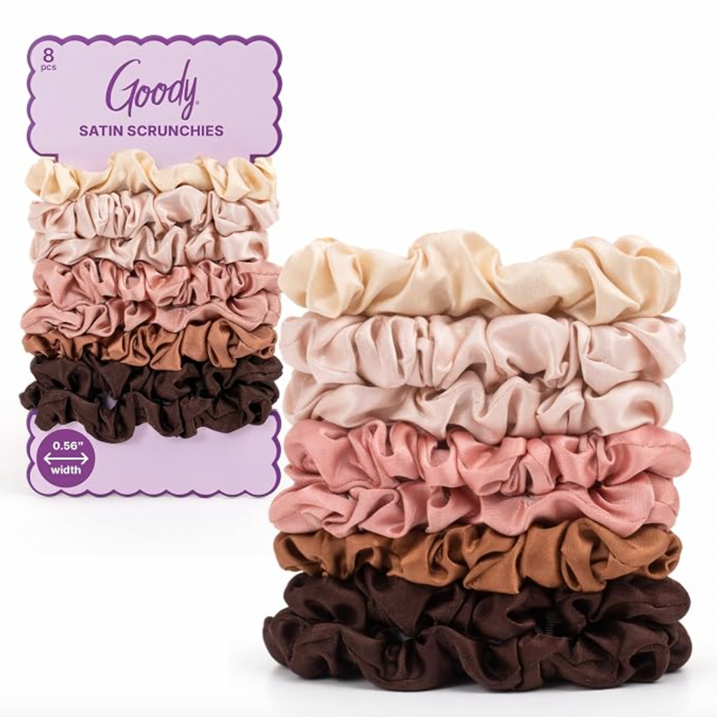 Goody Ouchless Skinny Satin Scrunchies - Pink
