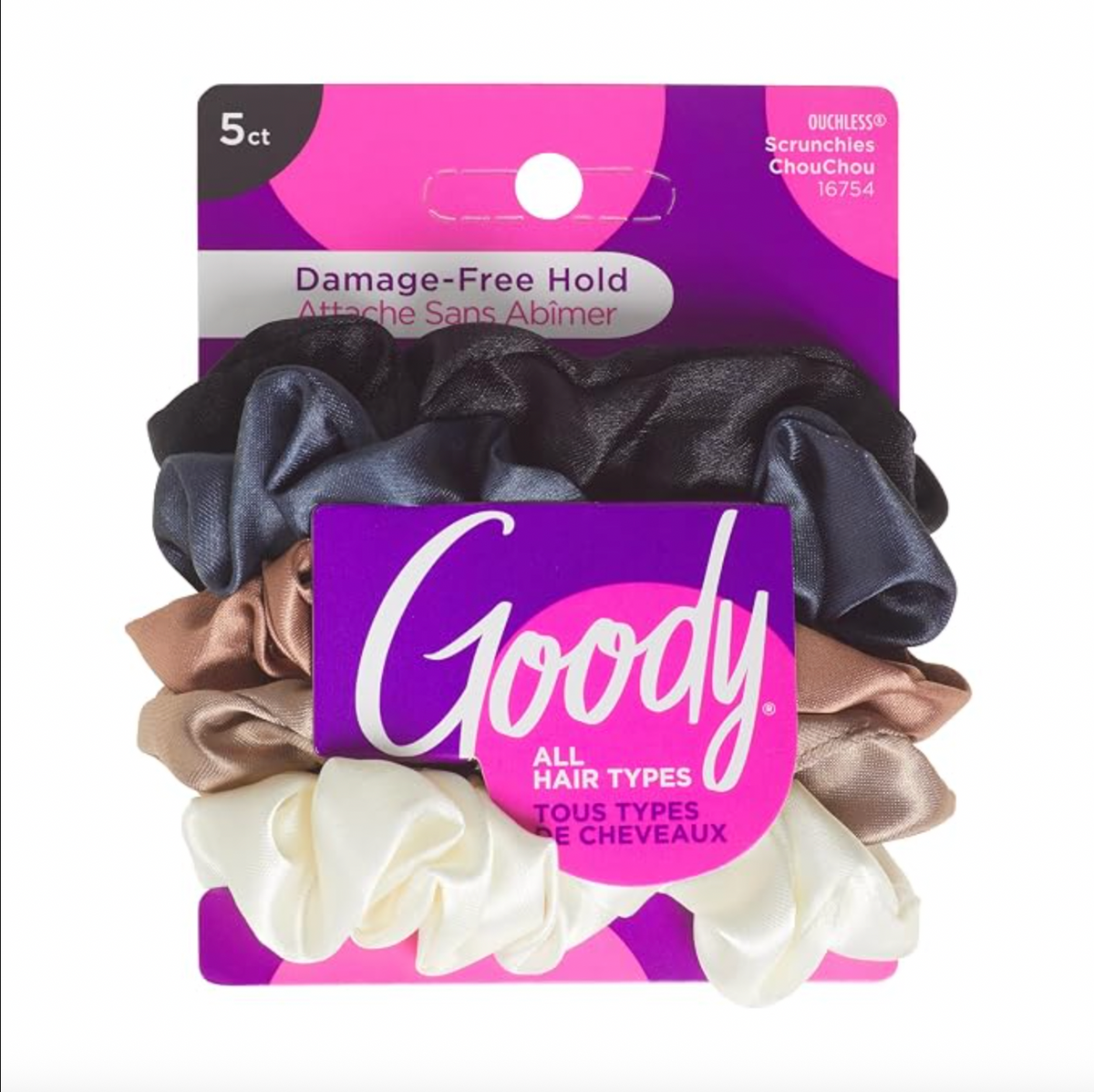 Goody Ouchless Satin Scrunchies - Neutral Tones