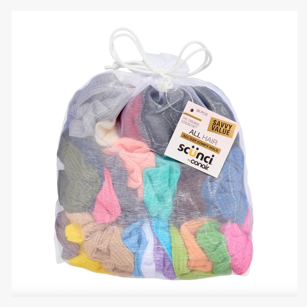 Scünci Hair Scrunchies Waffle Knit Cotton - 36 Count