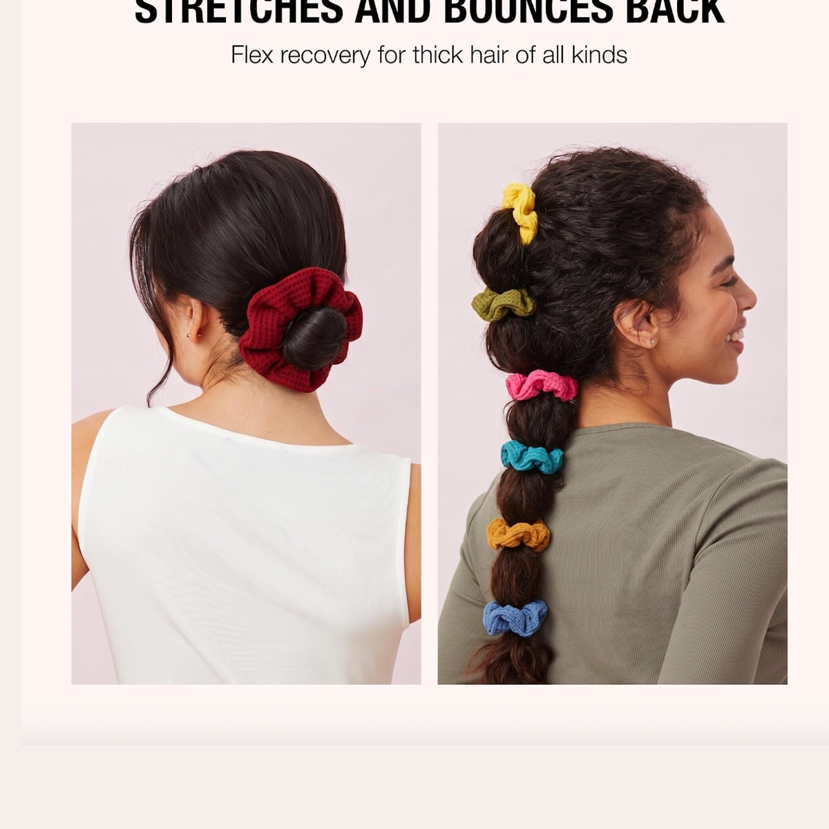 Scünci Hair Scrunchies Waffle Knit Cotton - 36 Count