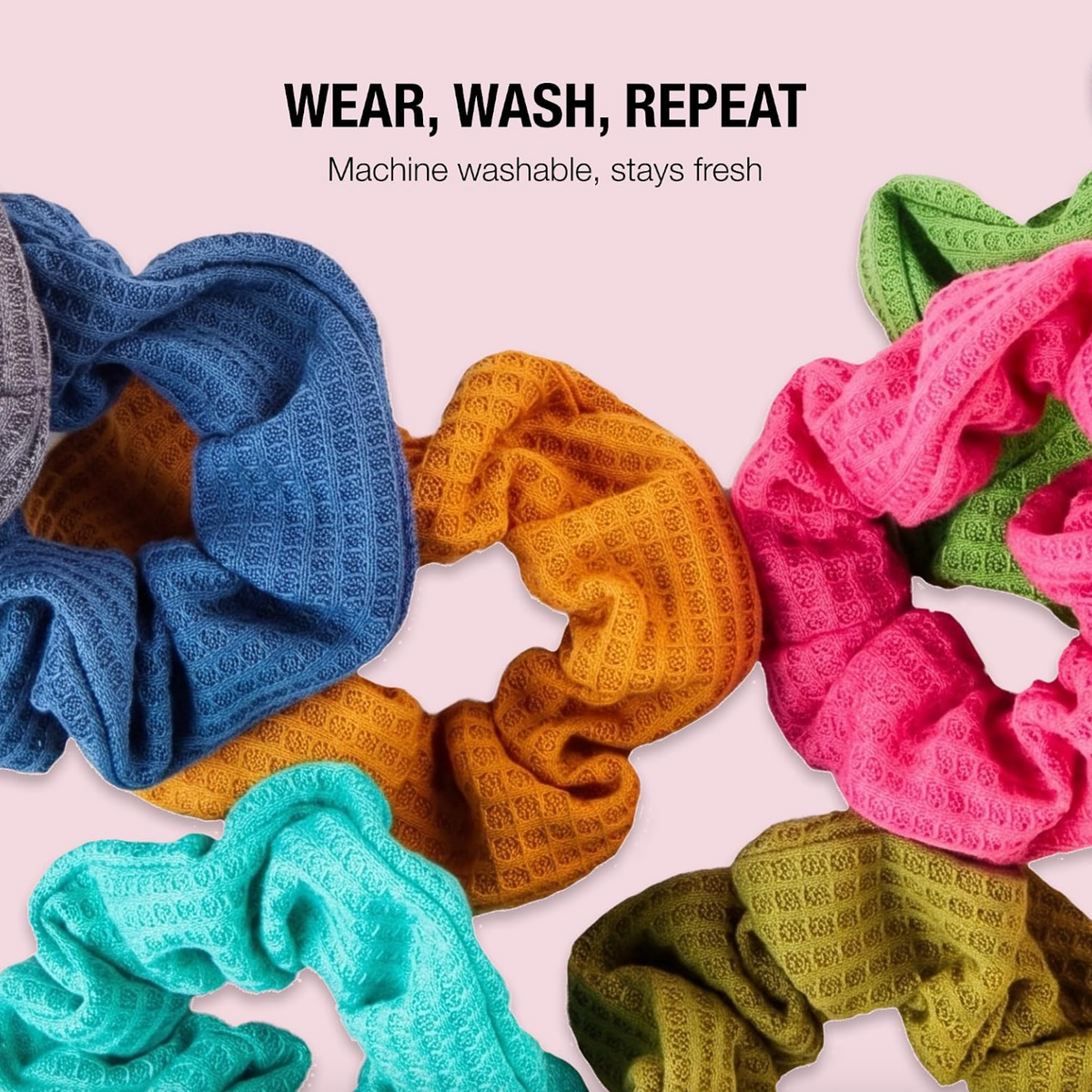 Scünci Hair Scrunchies Waffle Knit Cotton - 36 Count