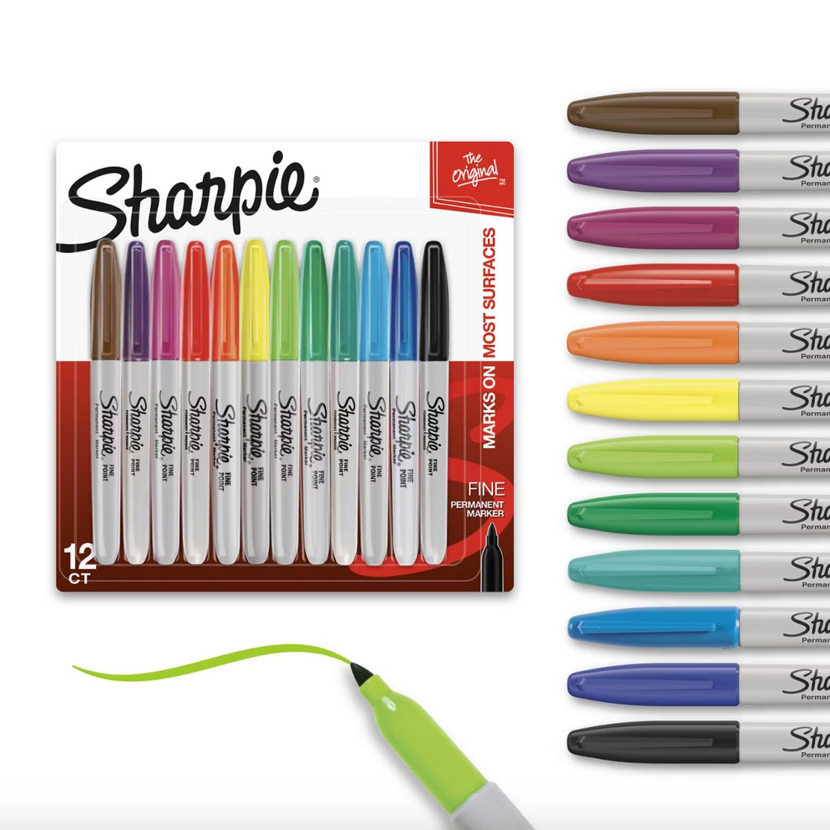 Sharpie Permanent Markers Fine Point 12 pack - Assorted Colors