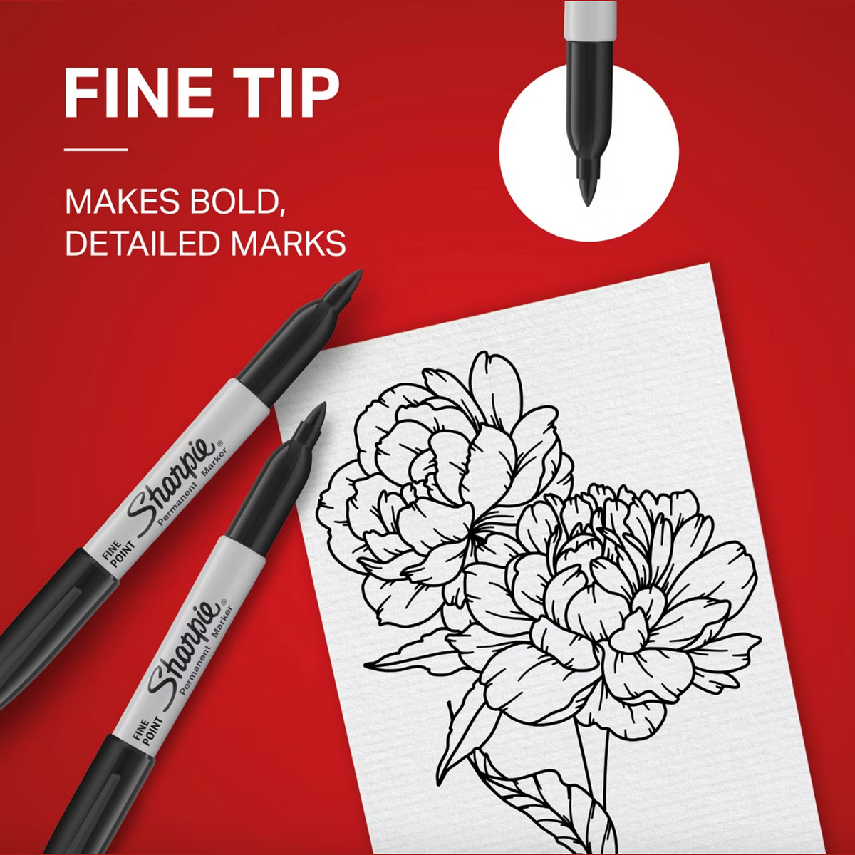 Sharpie Permanent Markers Fine Point - Black