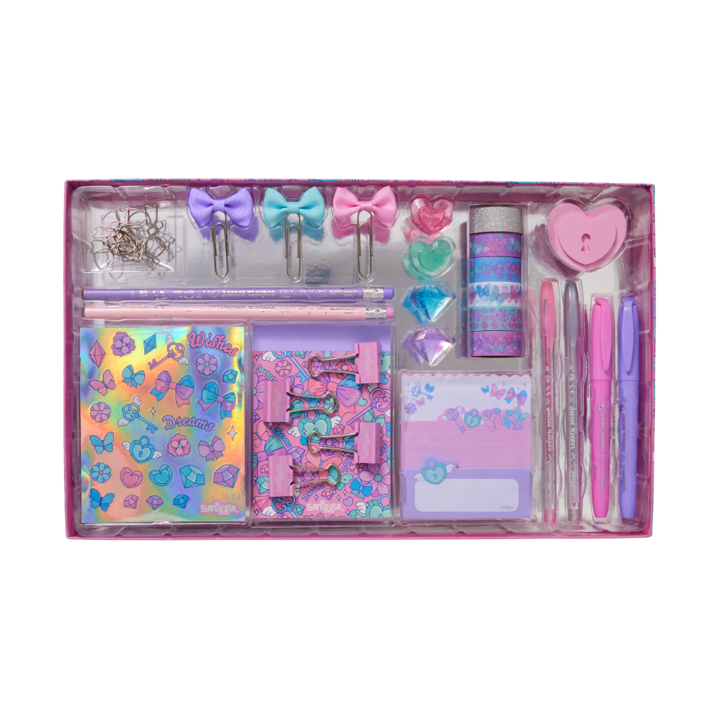 Smiggle Charm Stationery Box - Pink 