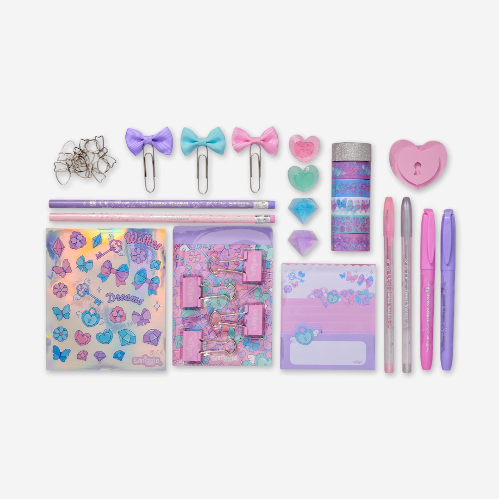 Smiggle Charm Stationery Box - Pink 