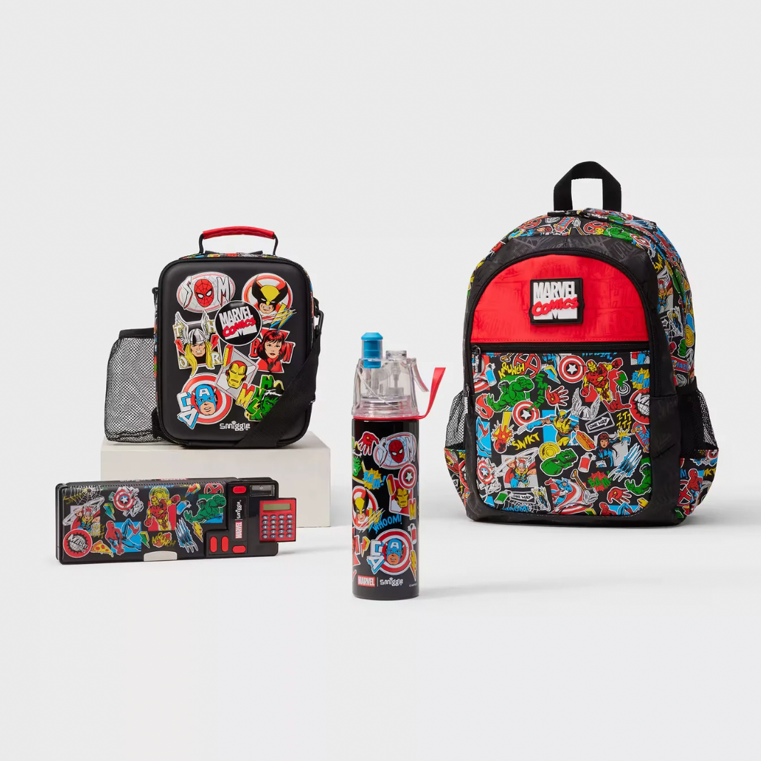 Smiggle Marvel 4-Piece School Bag Set