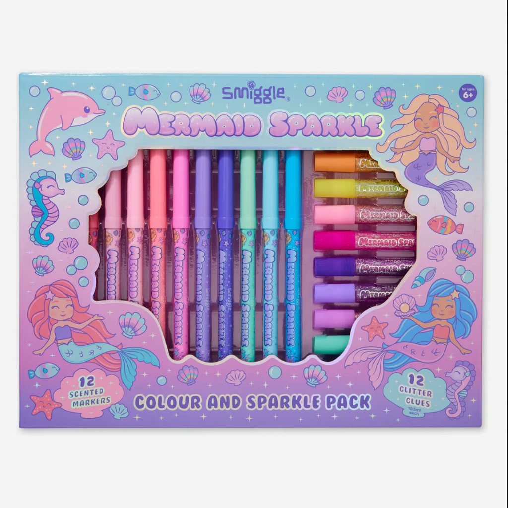 Smiggle Mermaid Adventure Colour And Sparkle Pack