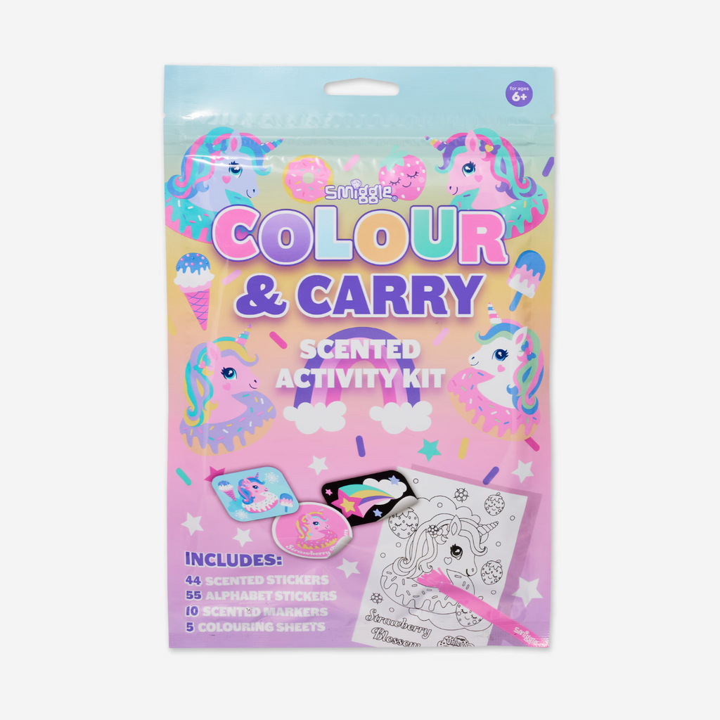 Smiggle Mini Colour & Carry Scented Activity Kit - Unicorn 
