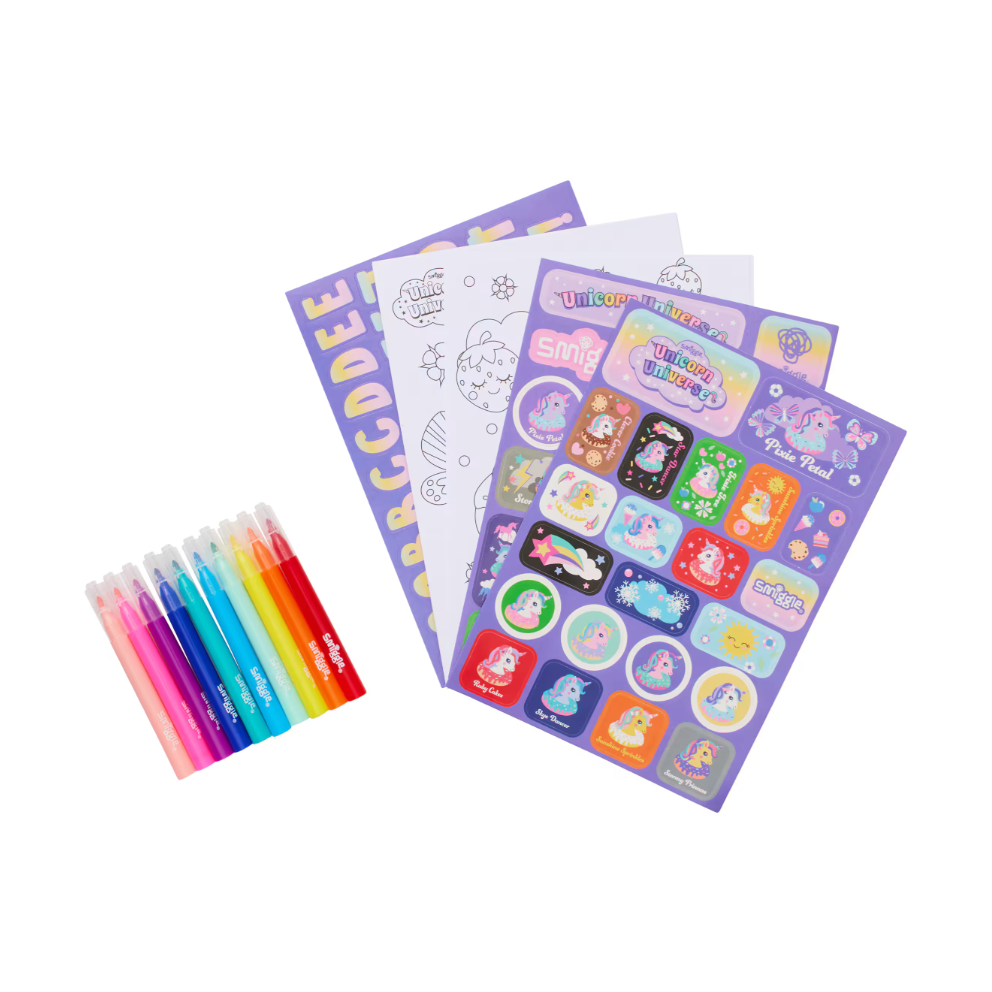 Smiggle Mini Colour & Carry Scented Activity Kit - Unicorn 