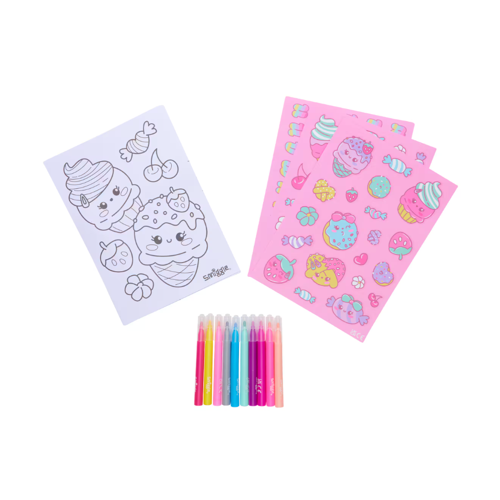Smiggle Mini Colour & Carry Scented Activity Kit - Pink/Purple 