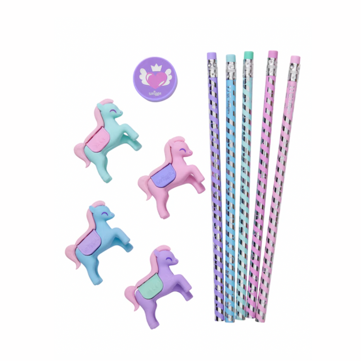 Smiggle Mystical Eraser Pencil Box Set - Pink
