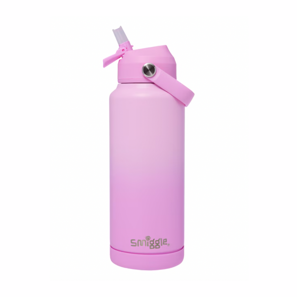 Smiggle Squiggle Insulated Stainless Steel Drink Bottle 1L - Pink