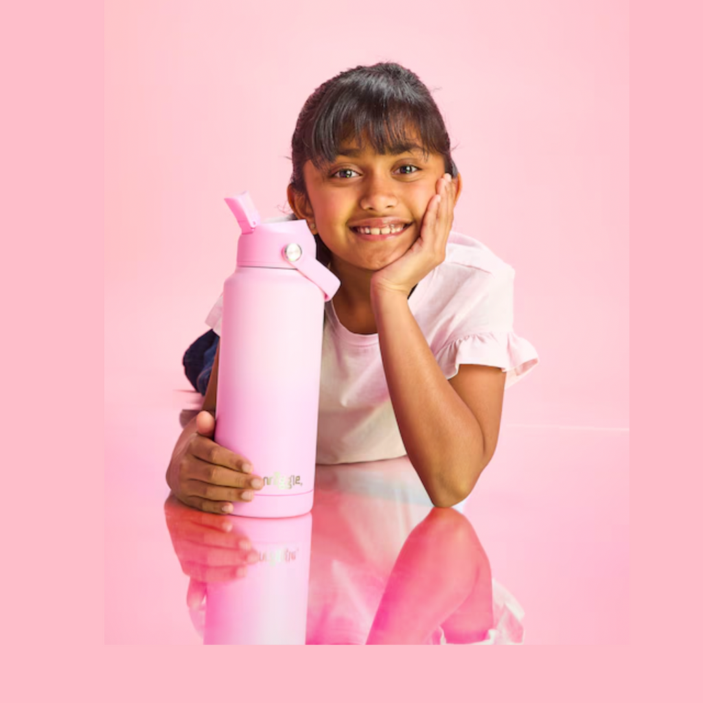 Smiggle Squiggle Insulated Stainless Steel Drink Bottle 1L - Pink