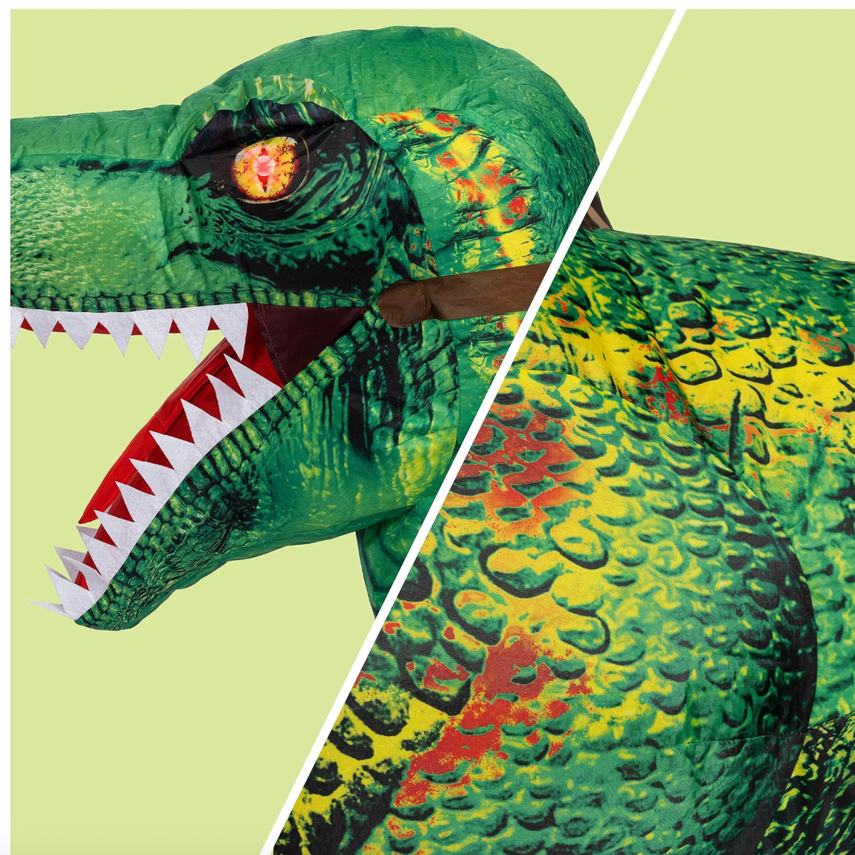 Spooktacular Creations Inflatable Dinosaur Costume, Riding a Raptor Digital Printing Blow-up 4-6